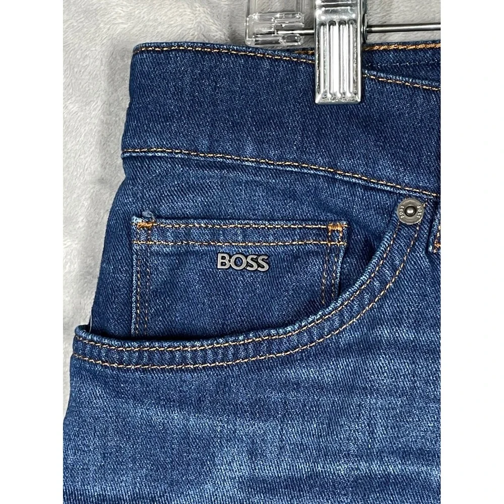 BOSS Hugo Boss Maine Regular Fit Jeans Dark Blue Cashmere Touch Denim 32x30
